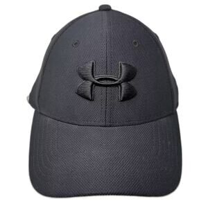 Under Armour Baseball Cap Black Size L Embroidered Curved Brim Blitzing Hat